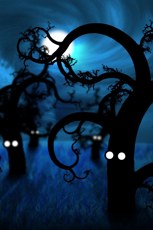 Страшно ночью в лесу обои