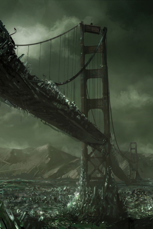 Постапокалиптические Золотые Ворота обои