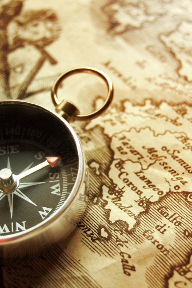 Компас и карта обои