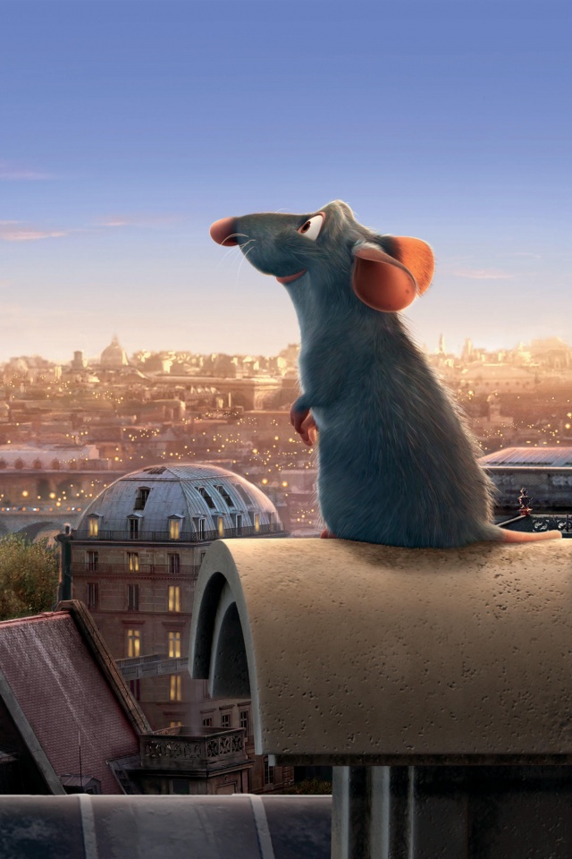 Рататуй на фоне Парижа обои