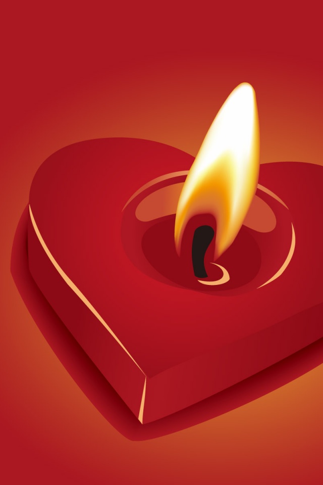 Свеча для Дня всех влюбленных обои