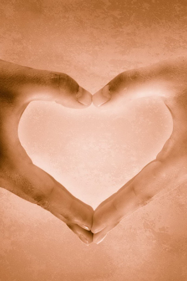 Сердце из сложенных рук обои