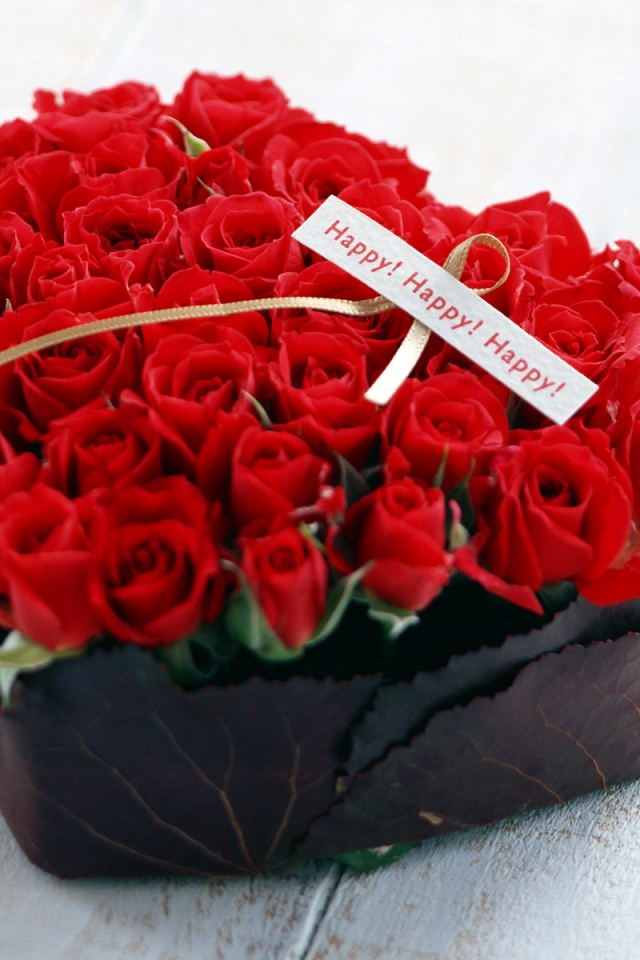 Букет в форме сердца обои