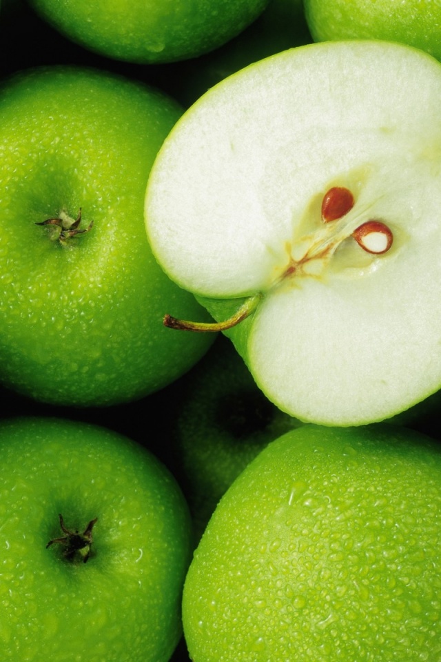 Вкусные свежие яблоки обои
