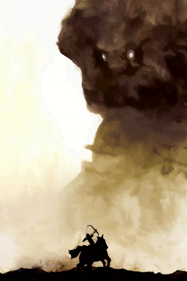 Всадник и огромный голем обои