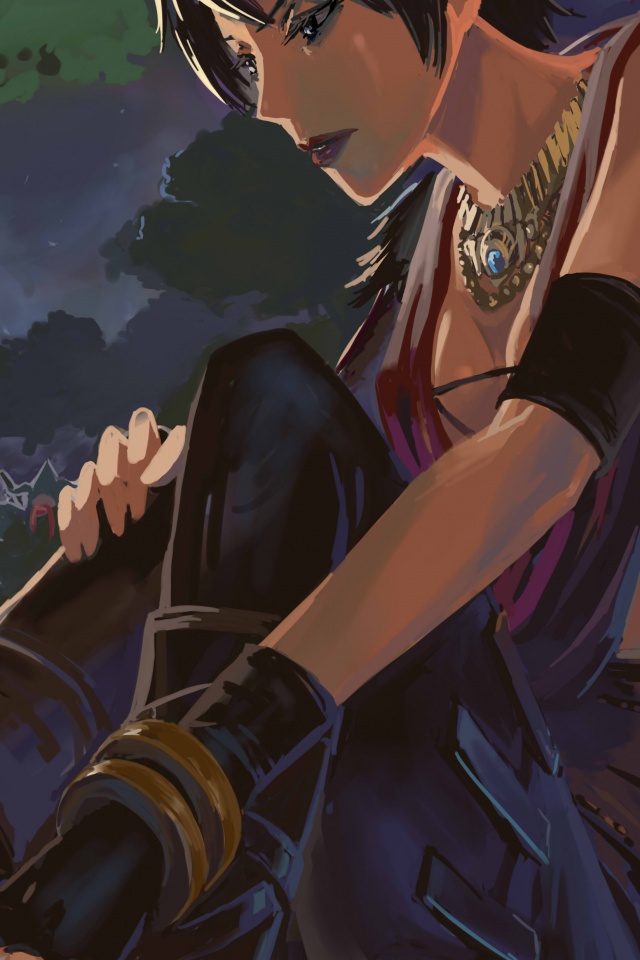 Рисунок Морриган в лагере обои