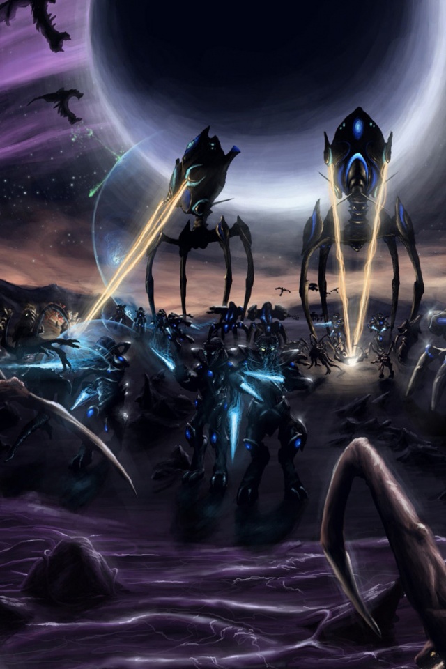 Протосы против зергов обои