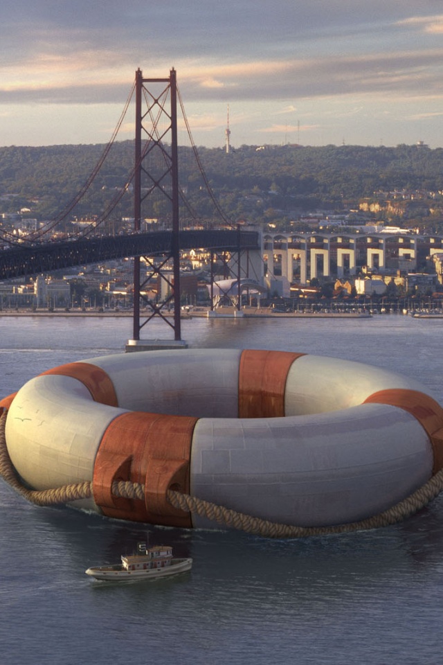 Огромный спасательный круг обои