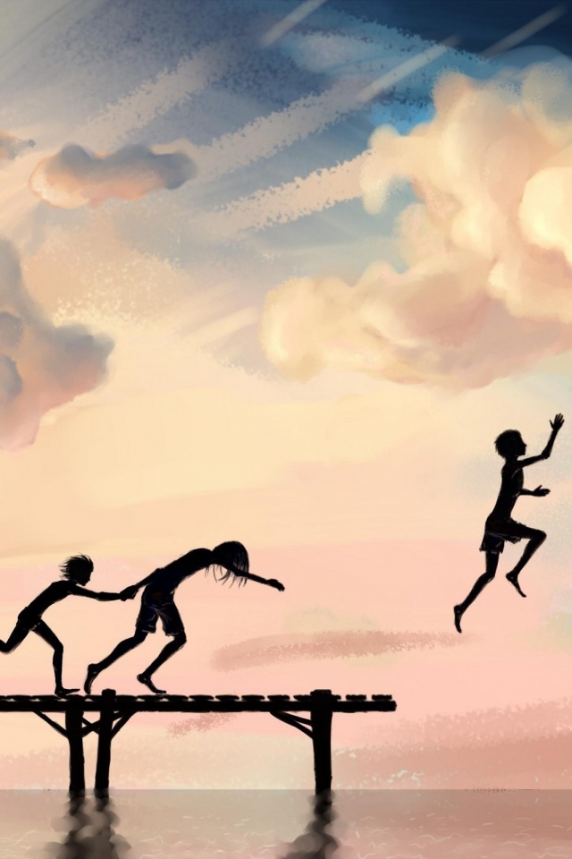 Прыжки с причала обои