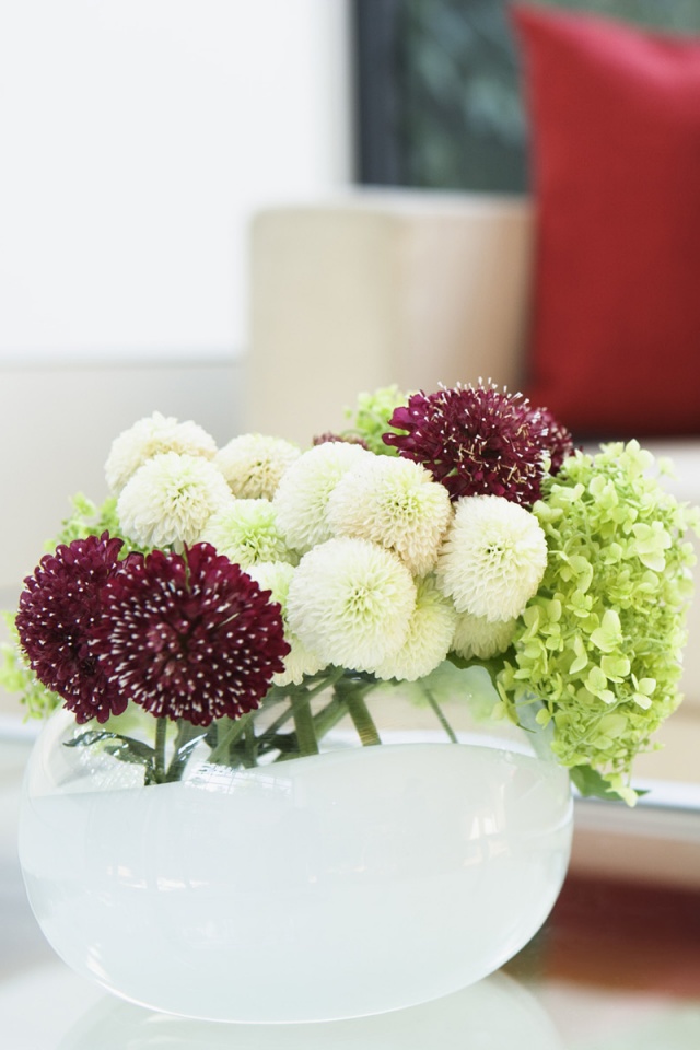 Цветы в белой вазе обои