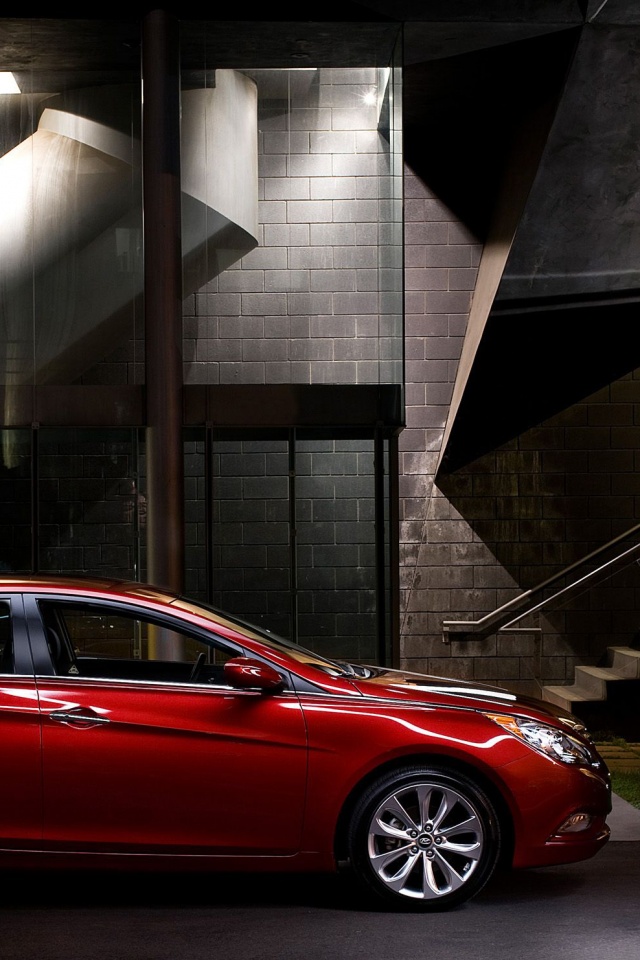 Красный хёндай солярис обои