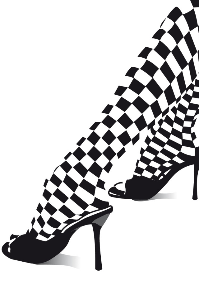 Ножки в шахматных колготах обои