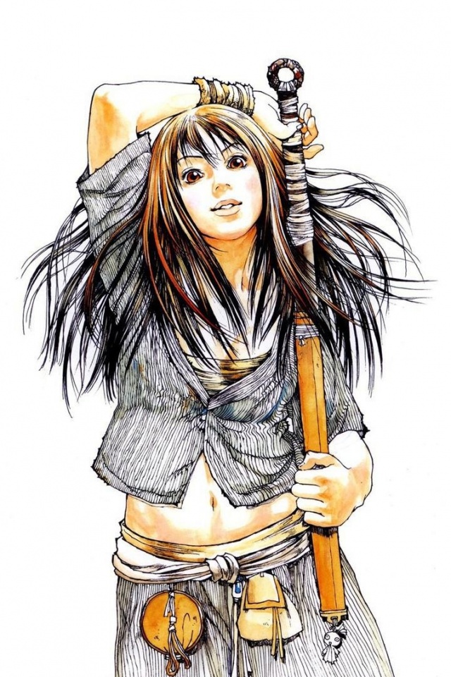 Девушка с битой обои