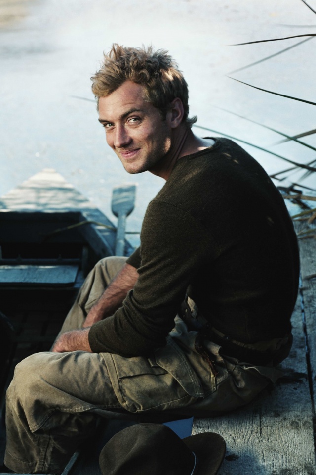 Джуд Лоу на лодке обои