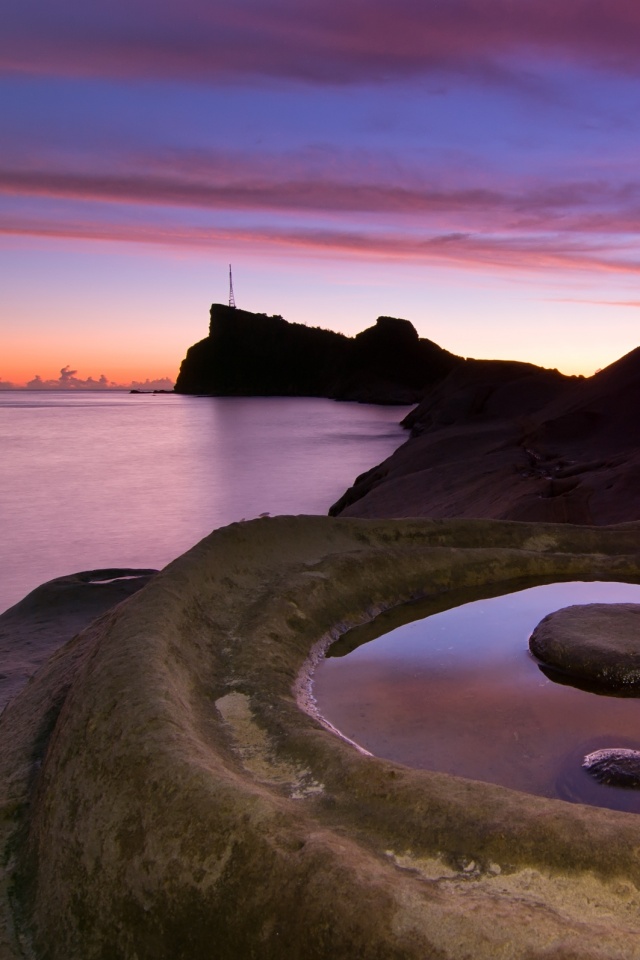 Закат на побережье обои