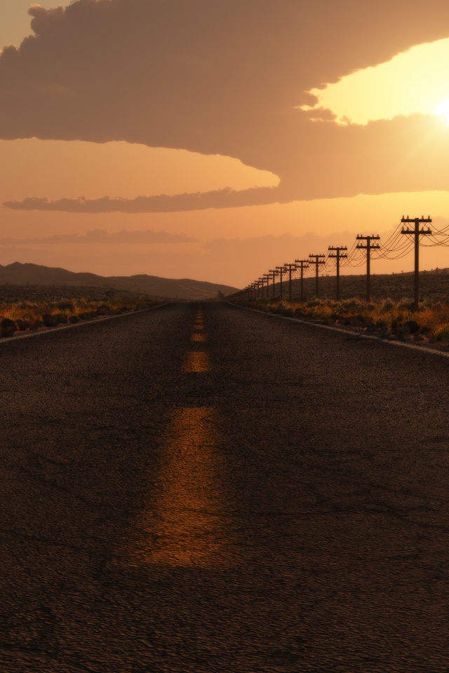 Дорога в пустыне обои