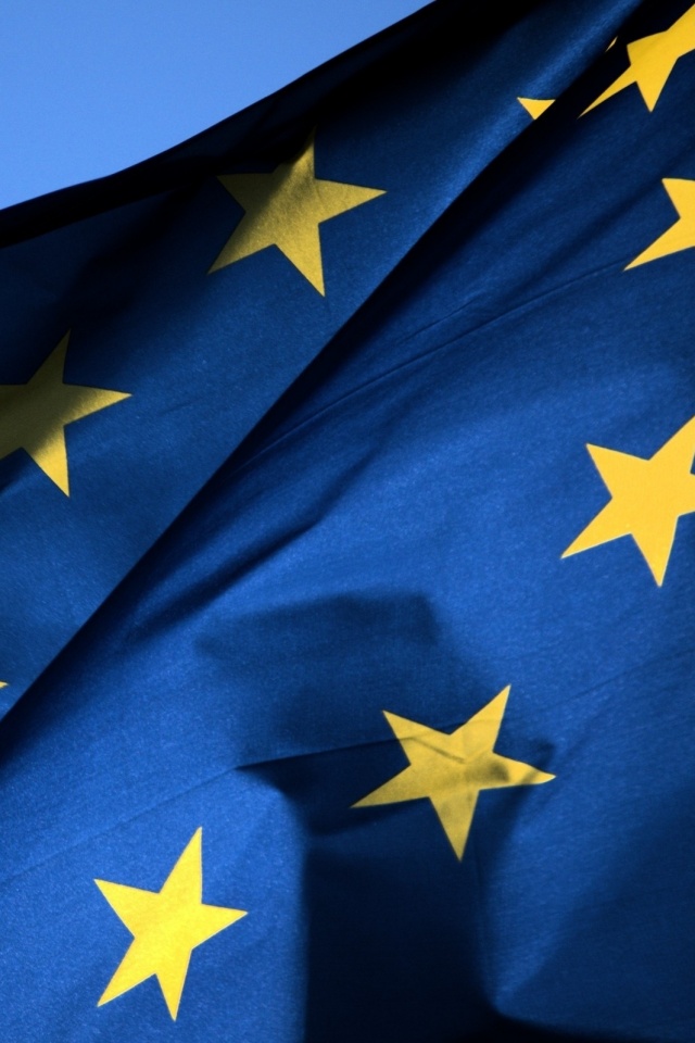 Синий флаг Евросоюза (европейского союза) обои