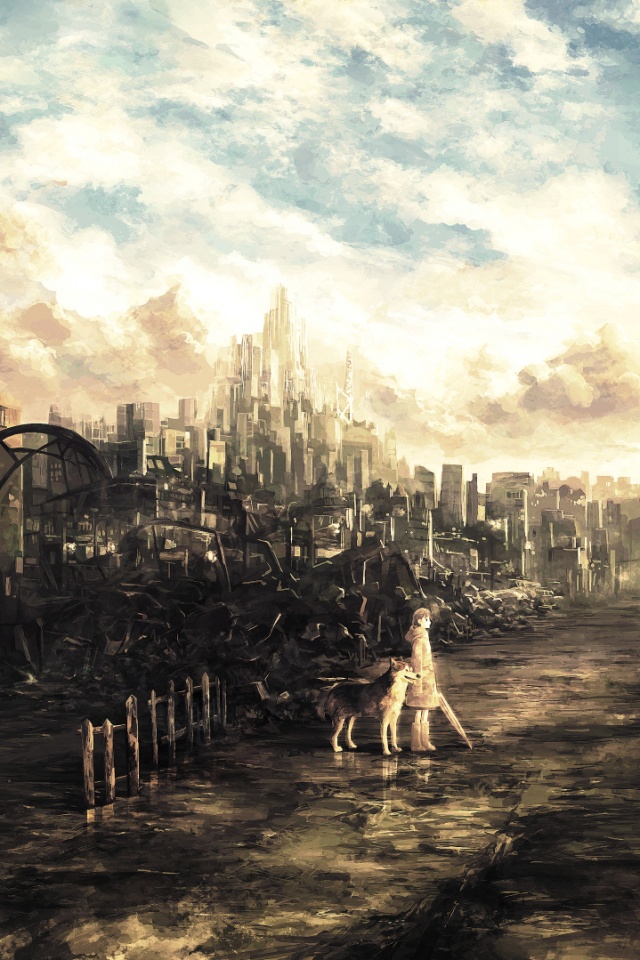 Девушка с собакой обои