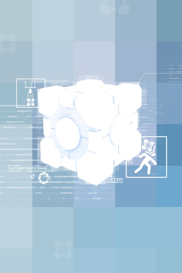 Высокотехнологичный куб из Портал обои