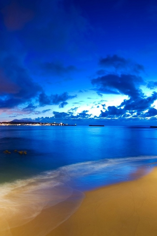 Пляж во франции ночью обои