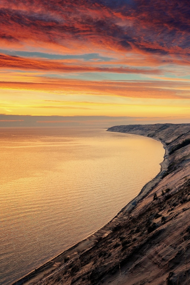 Море на закате обои