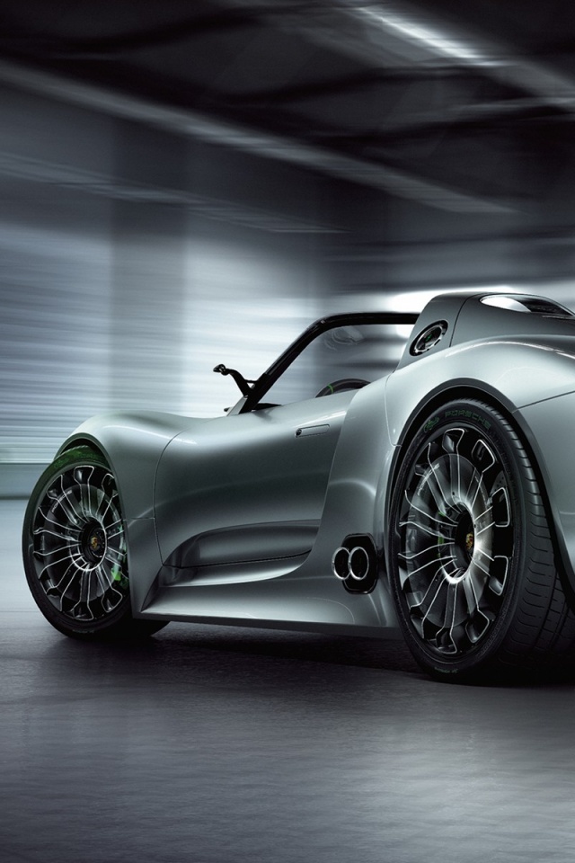 Porsche 918 Spider вид сзади обои