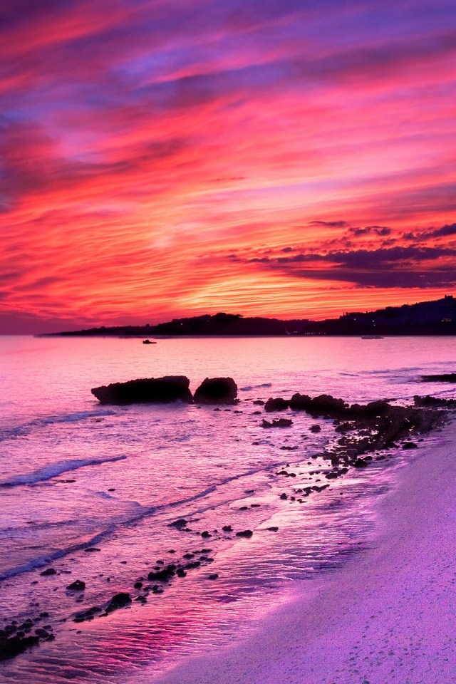 Бесподобный закат на море обои