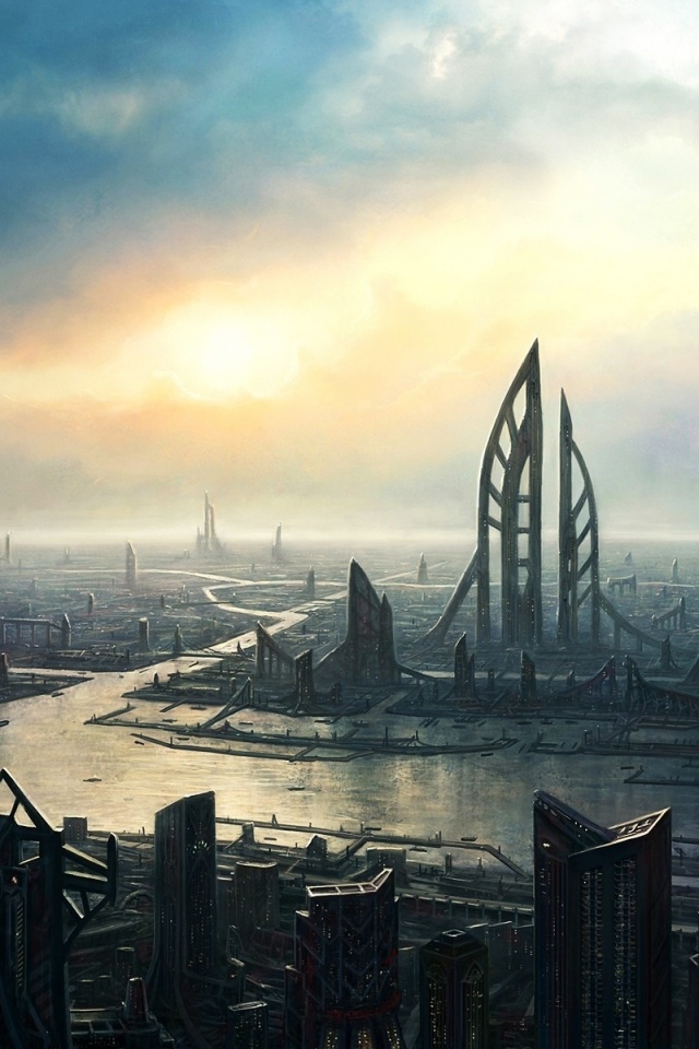 Прекрасный город будущего обои