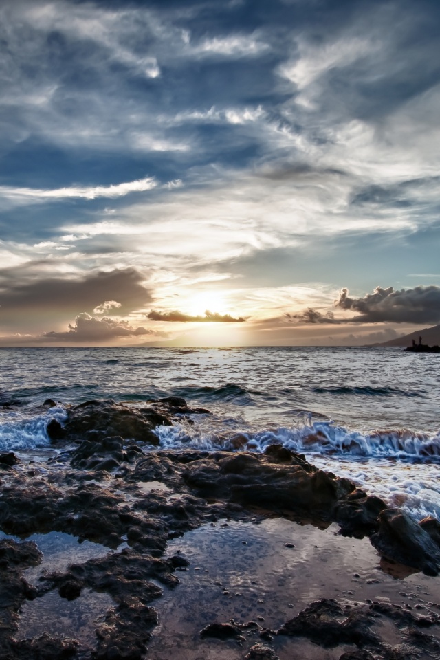 Закат на море обои