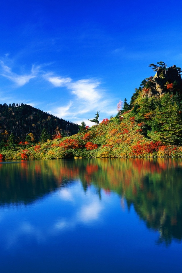 Берег озера в Японии обои