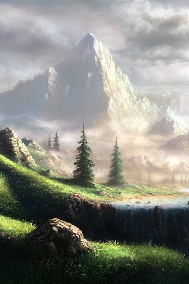 Сказочный водопад обои