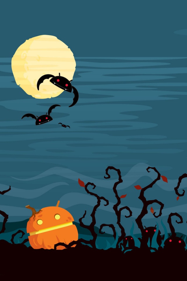 Хэллоуин в стиле Google Android обои