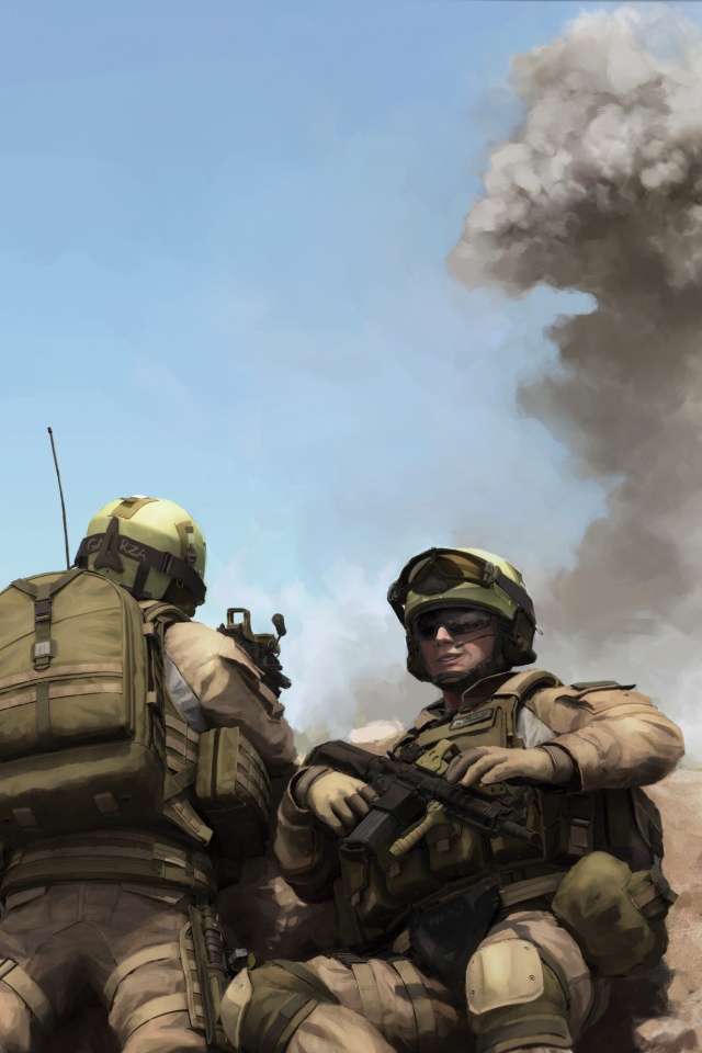 Солдаты в пустыне обои