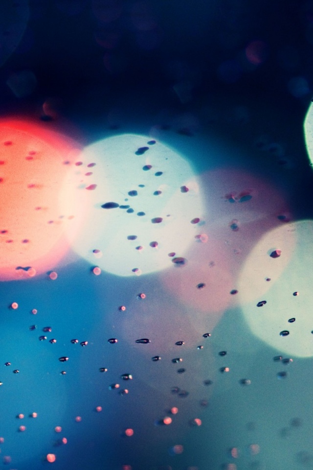 Огни, стекло и капли обои