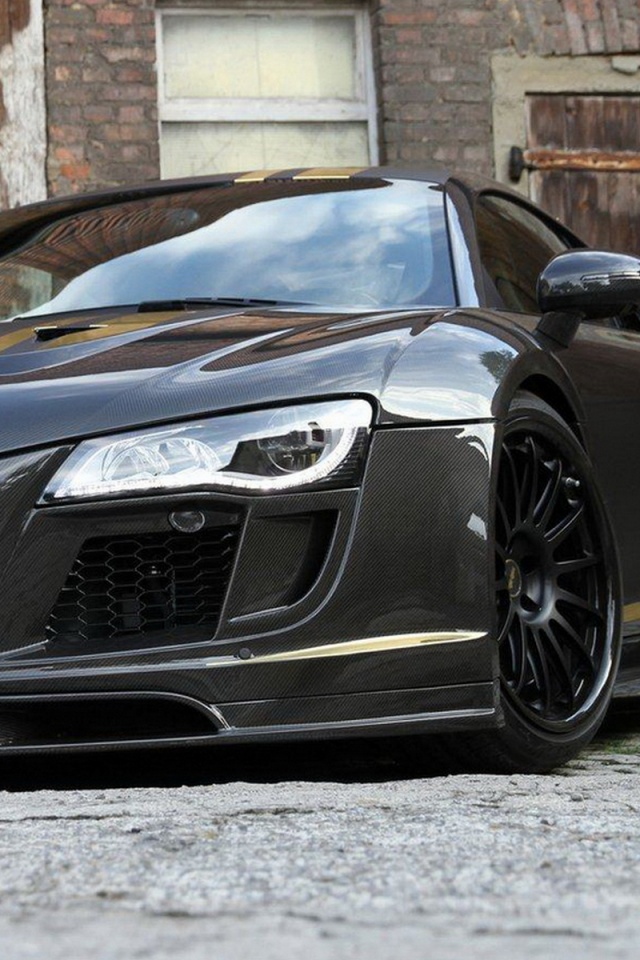Черная Audi R8 обои