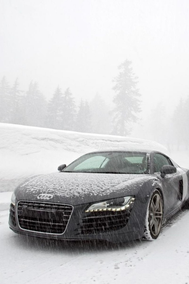 Audi R8 зимой обои