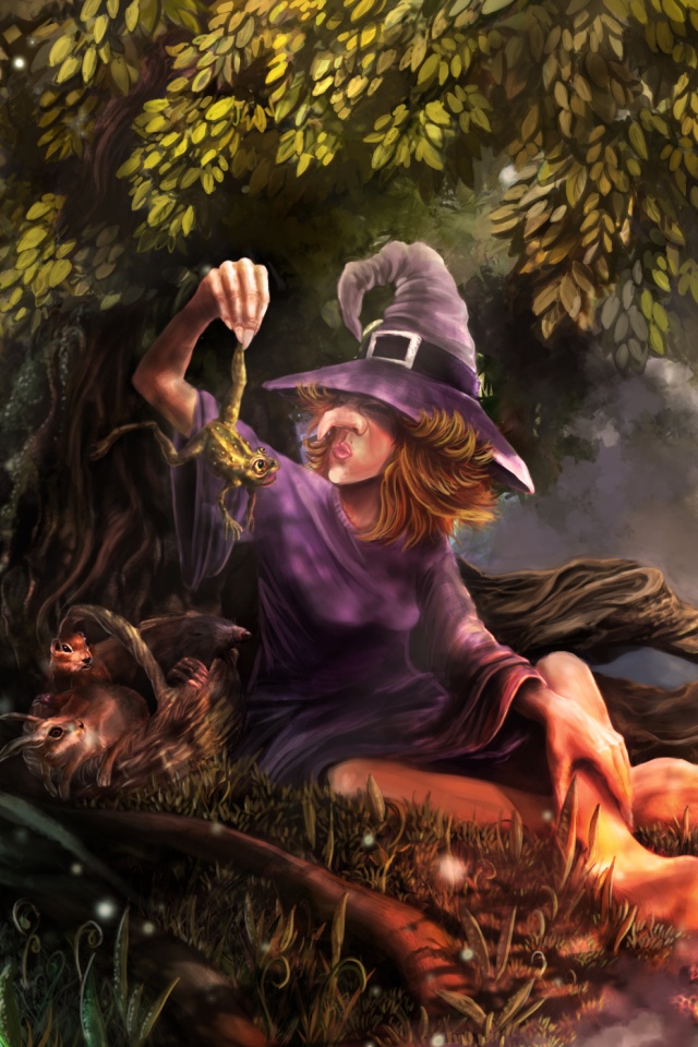 Ведьма варит зелье обои