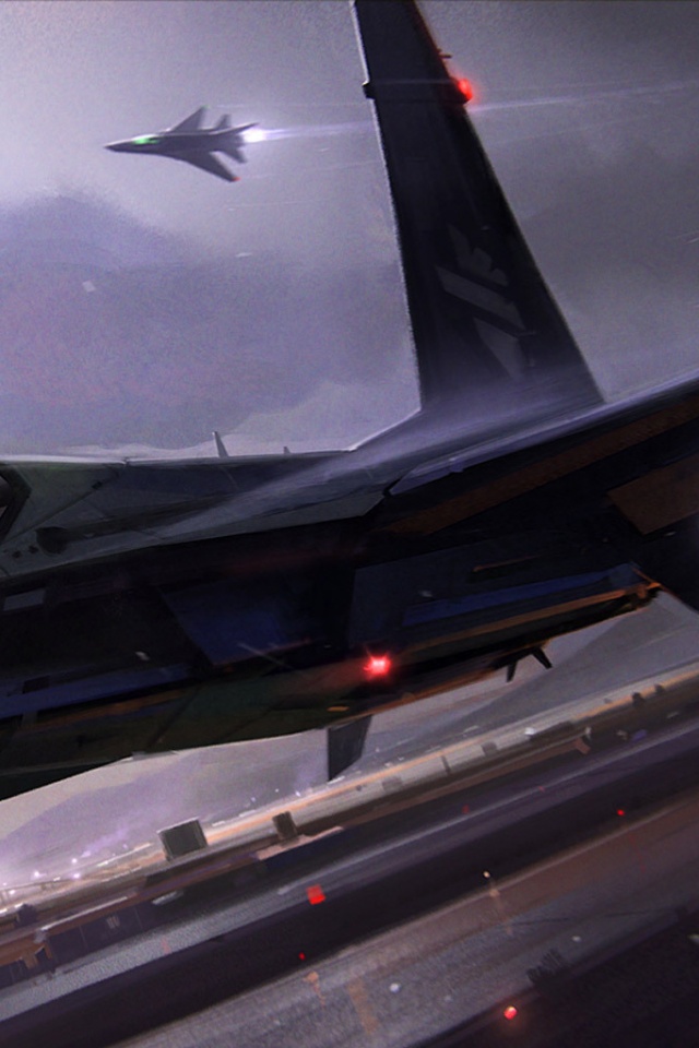 Истребитель на взлете обои