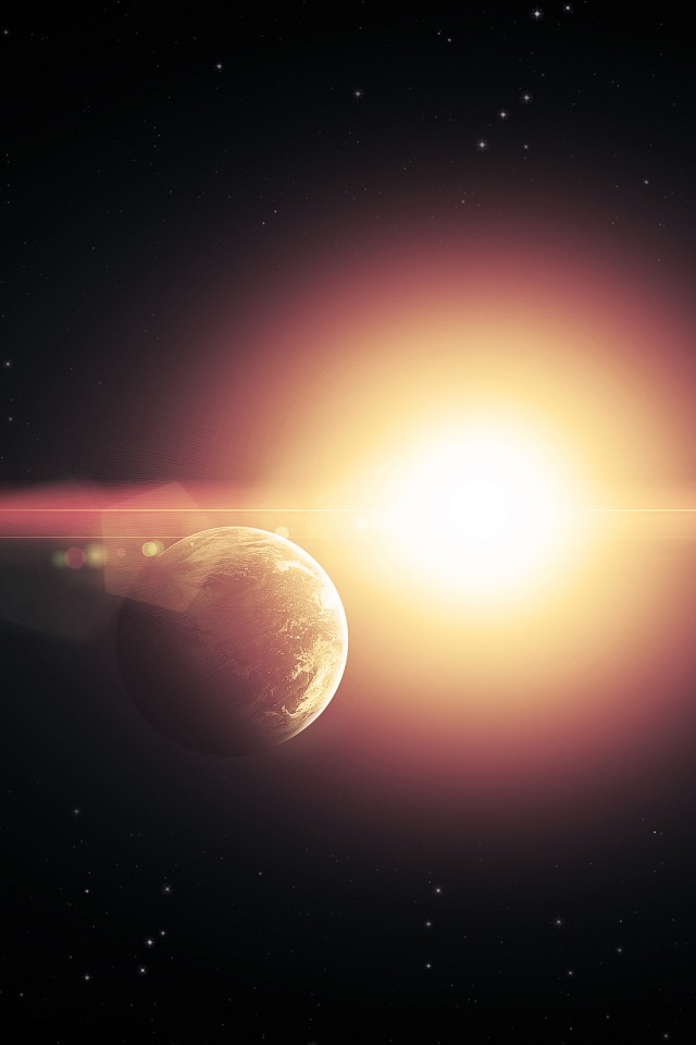 Планета на фоне звезды обои