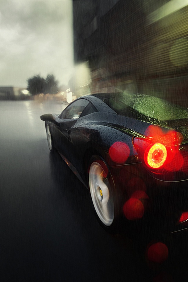Ferrari под дождем обои