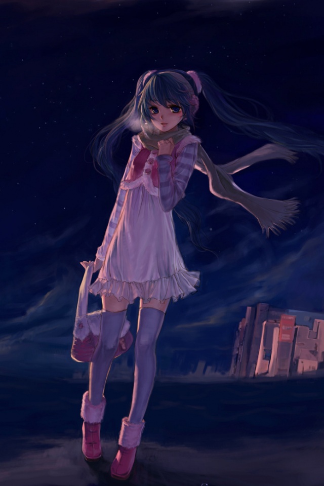 Девочка уходит из города обои