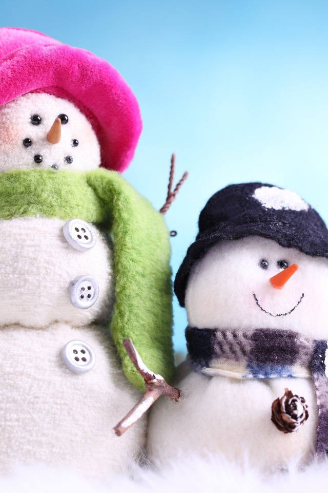 Улыбчивые снеговики обои