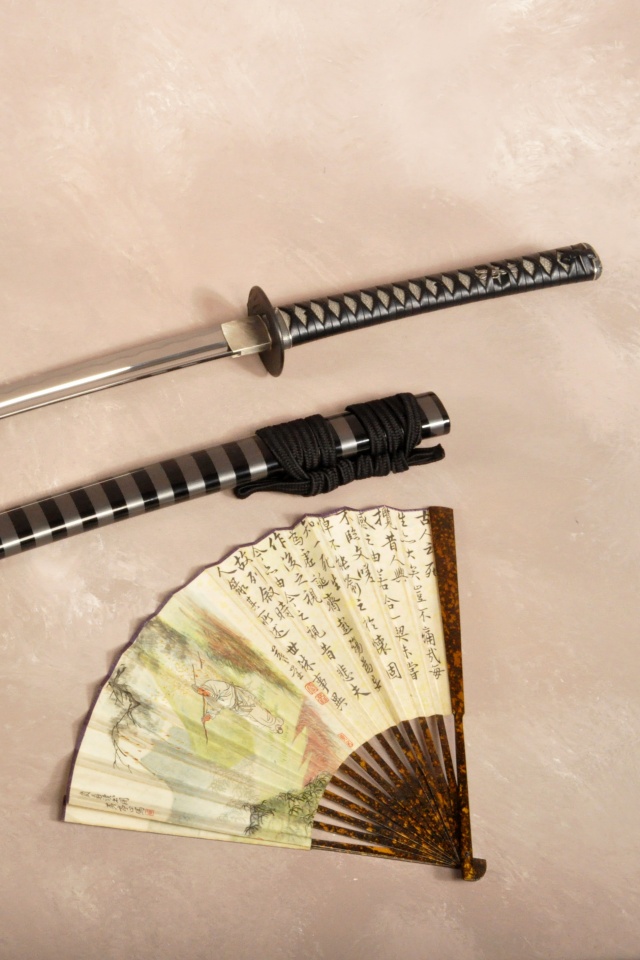 Катана и веер обои