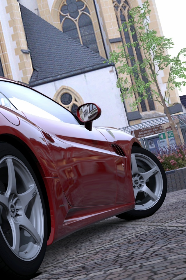 Ferrari на мостовой обои