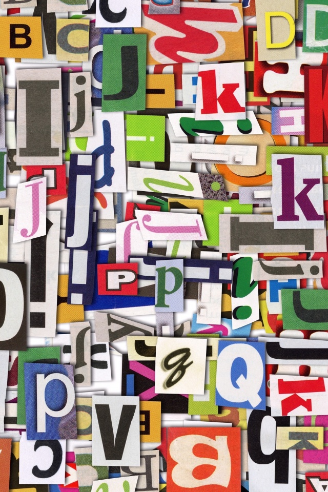 Буквы вырезанные из журналов обои