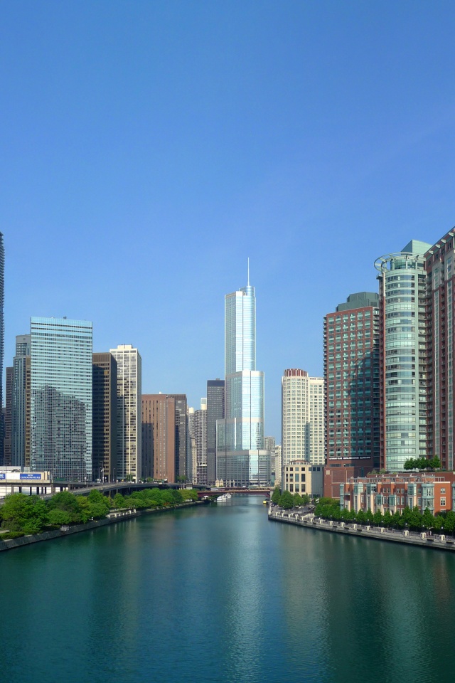 Вид на Чикаго обои