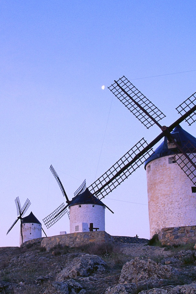 Пейзаж из ветряных мельниц обои