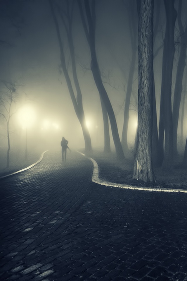 Пустынный лабиринт парковых дорожек обои