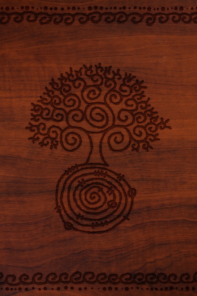 Выжженный рисунок дерева обои
