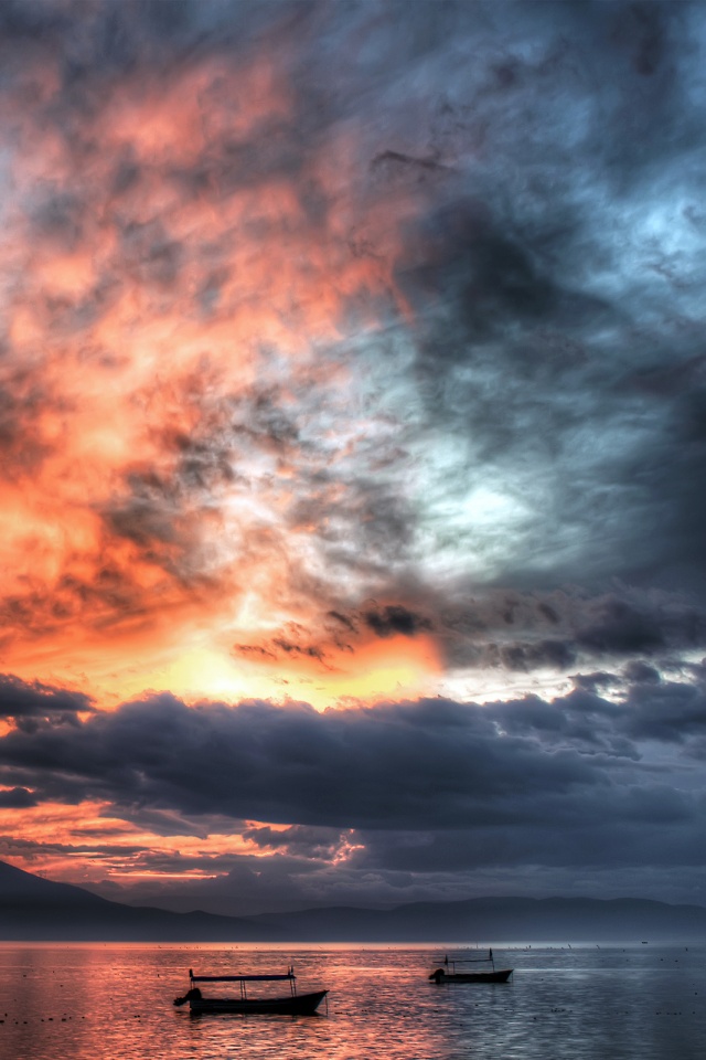 Мексика: лодки на озере обои